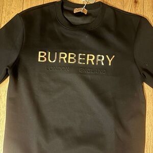 Burberry Black Sweatshirt with Gold Logo